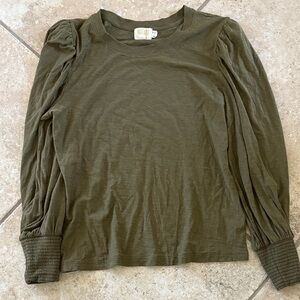 Nation LTD long sleeve top army green size M